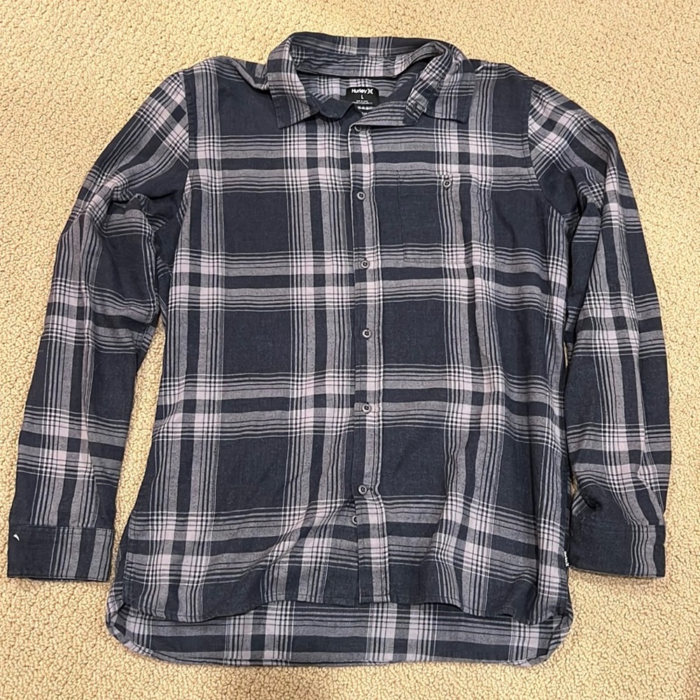 Hurley Navy Plaid Flannel
